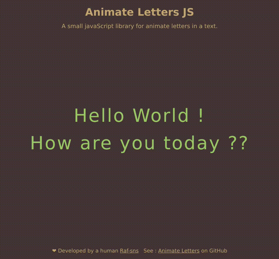 Démonstration de Animate Letters