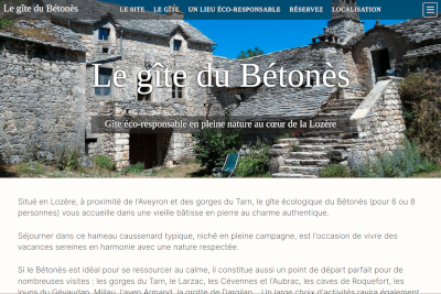 Site web du gîte du Bétonès
