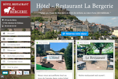 Site web l'hôtel-restaurant La Bergerie