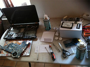 PC portable en réparation
